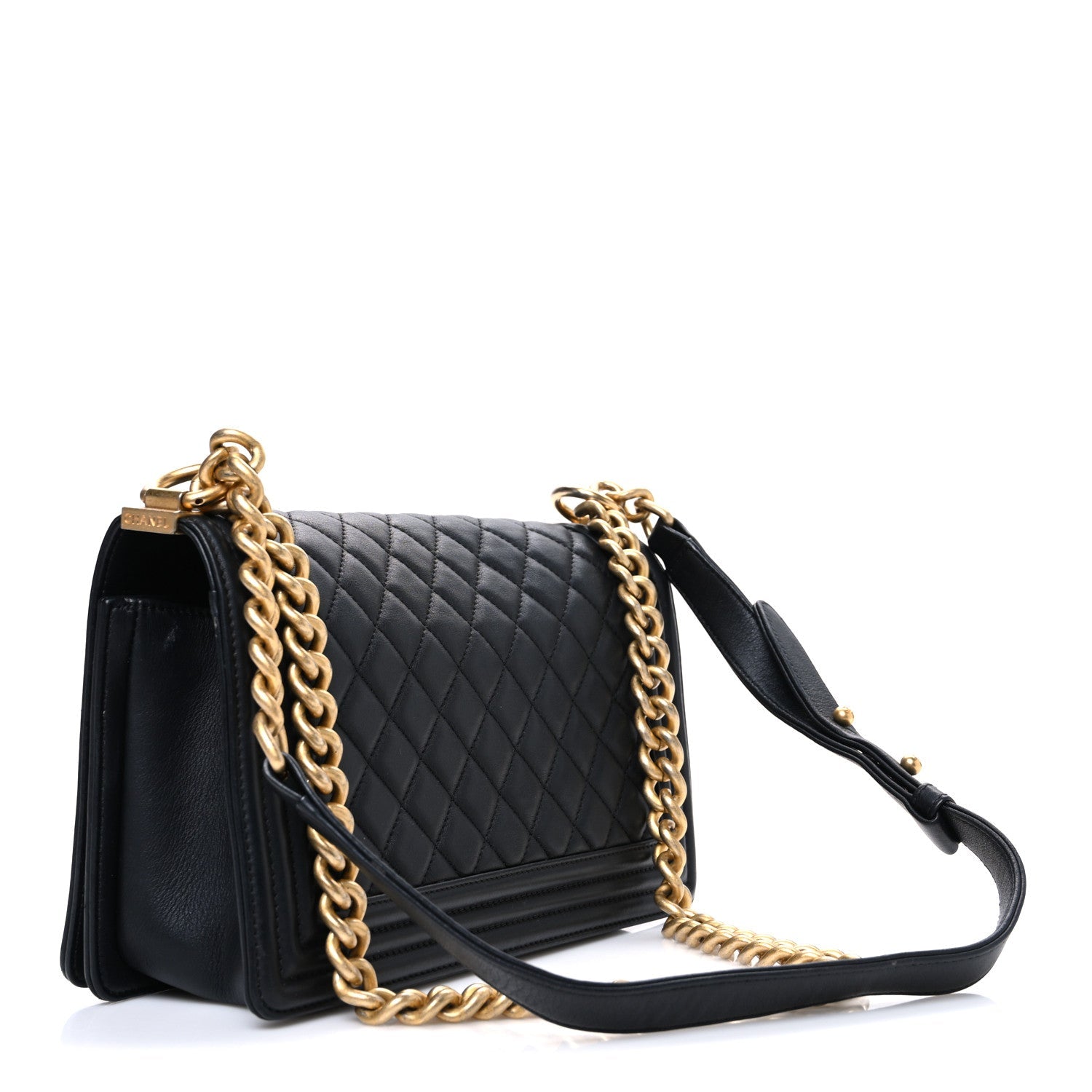 Chanel Lambskin Quilted Medium Boy Flap Black