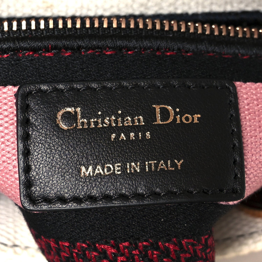Christian Dior Canvas Florilegio Embroidered Mini Lady D-Lite White Multicolor
