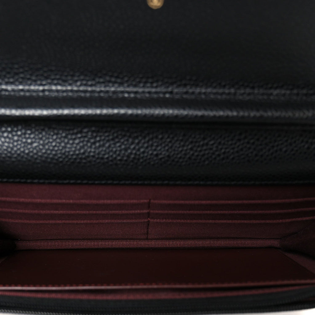 Chanel Caviar Quilted Wallet on Chain WOC Black