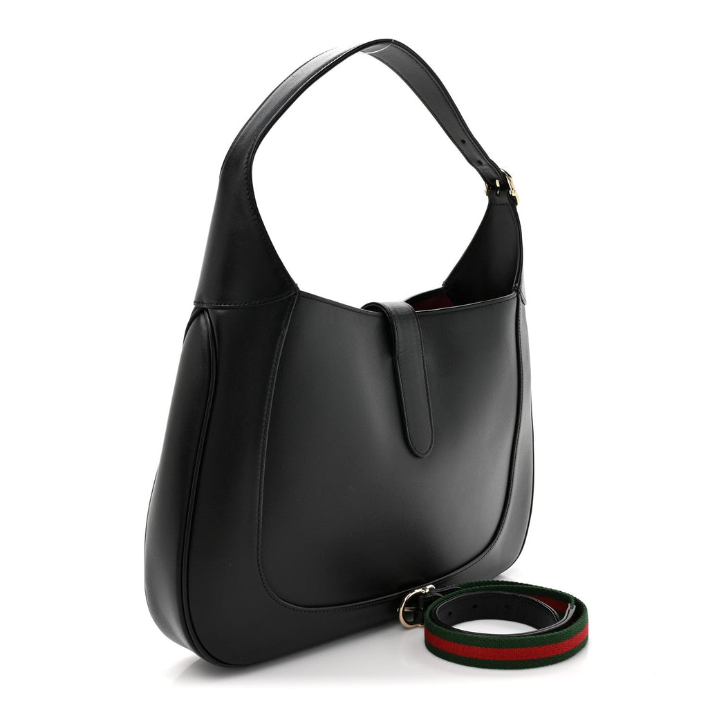 Gucci Ancora Calfskin Medium Jackie Shoulder Bag Black
