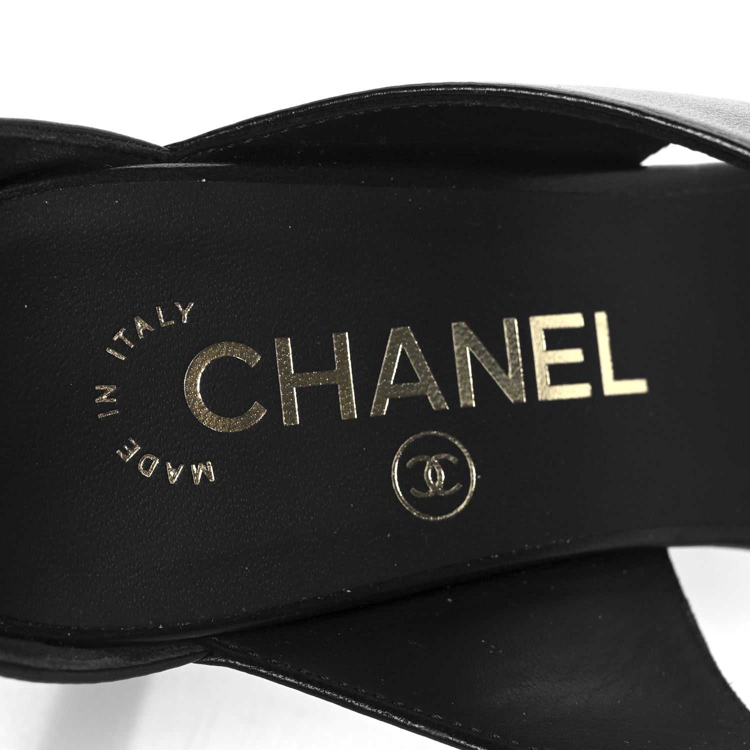 Lambskin CC Strappy Sandal 37 Black