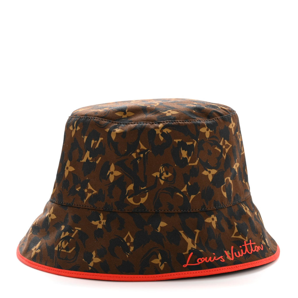 Louis Vuitton Cotton LV Safari Bucket Hat S Black Red