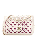 Chanel Lambskin Small Sea Through Flap White Multicolor