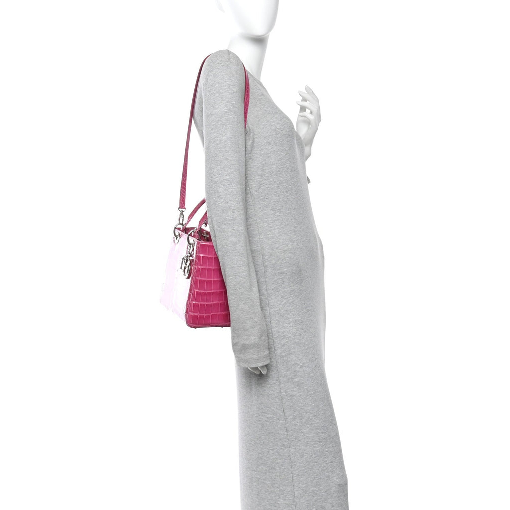 Christian Dior Alligator Medium Lady Dior Pink