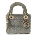 Christian Dior Velvet Mini Lady Dior Gray