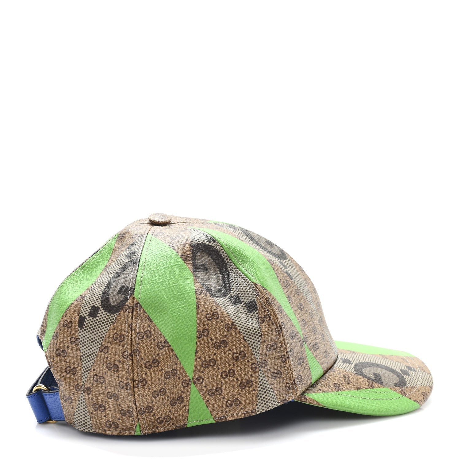 Gucci GG Supreme Monogram Mix Textured Patchwork Rhombus Baseball Hat XL Beige