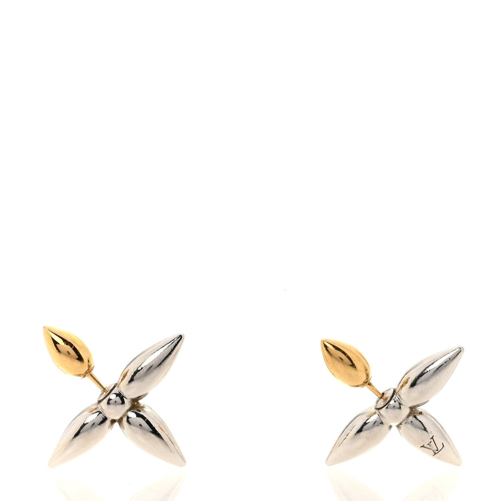 Louis Vuitton Metal Louisette Earrings Silver Gold