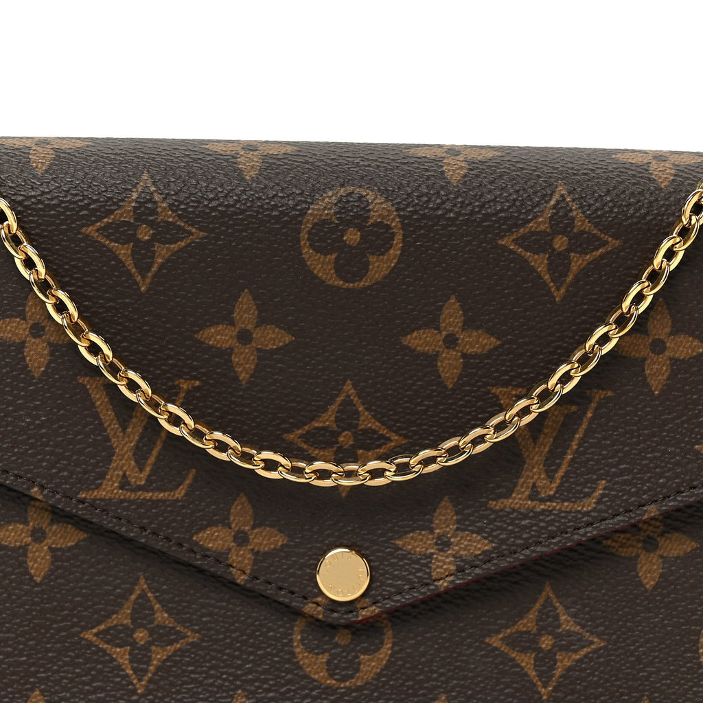 Louis Vuitton Monogram Pochette Felicie Chain Wallet Fuchsia