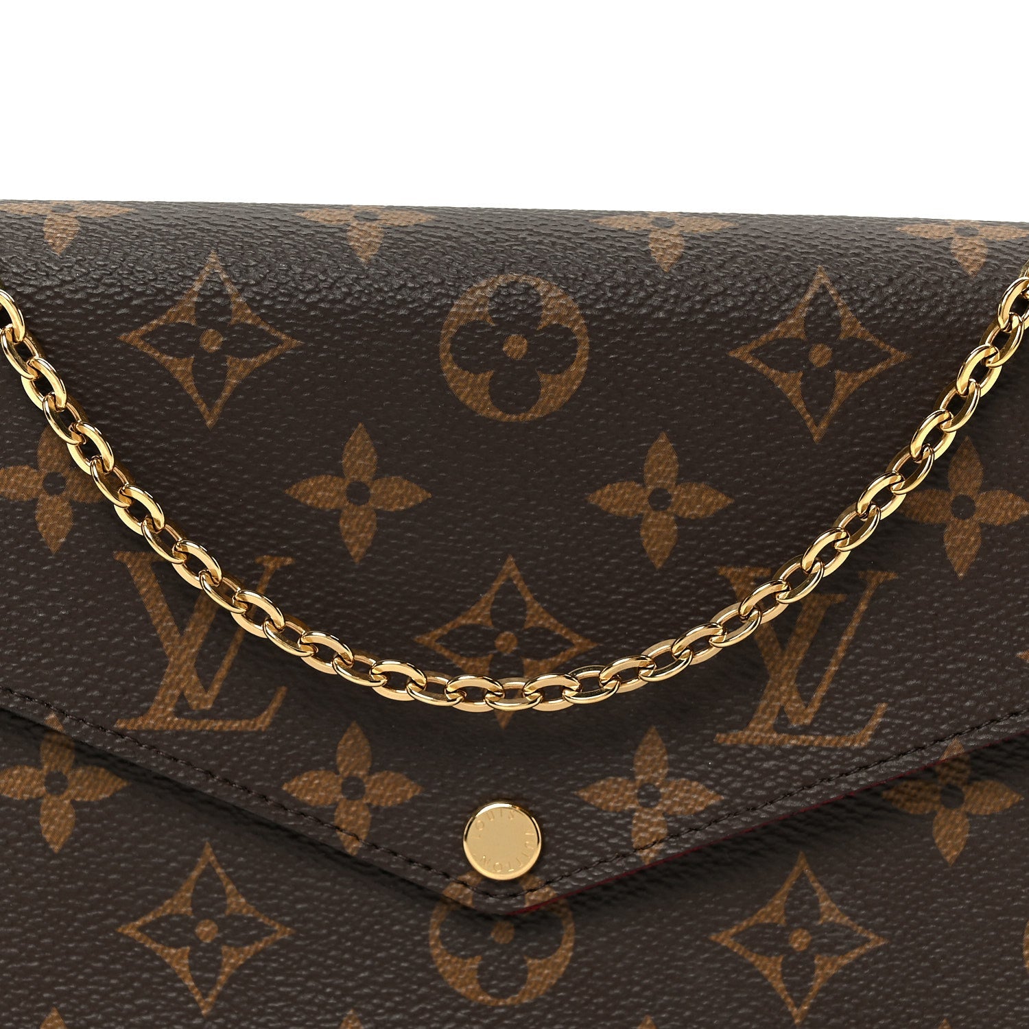 Louis Vuitton Monogram Pochette Felicie Chain Wallet Fuchsia