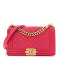 Chanel Lambskin Quilted Medium Boy Flap Fuchsia