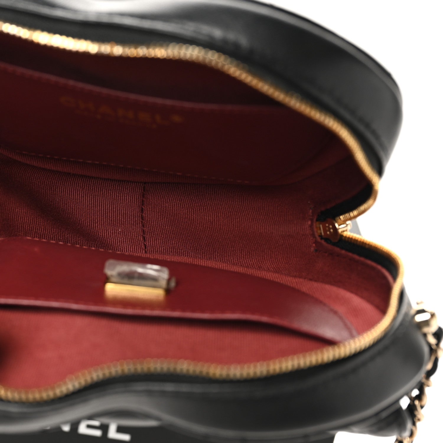 Chanel Lambskin Quilted CC In Love Heart Bag Black