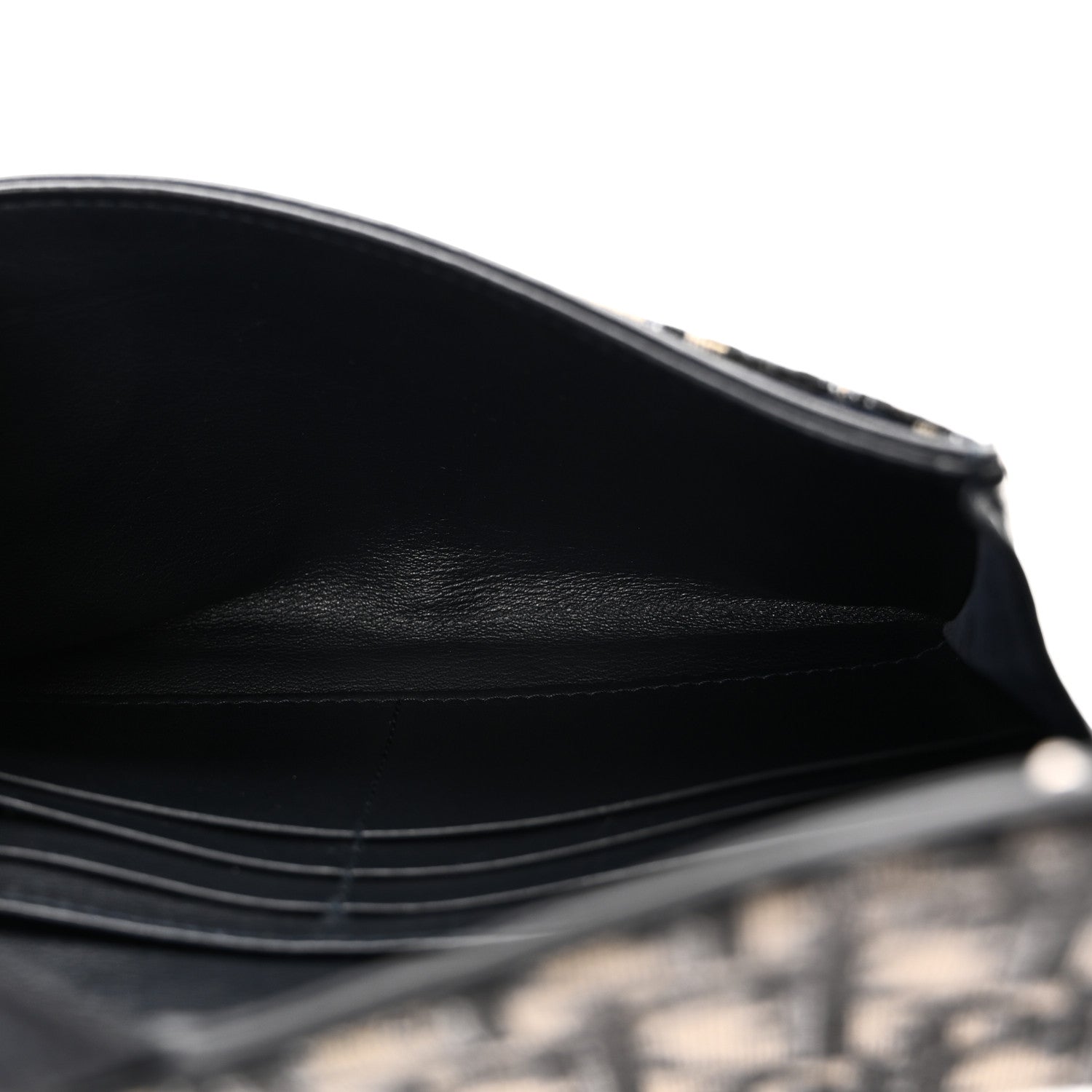 Christian Dior Oblique Saddle Chain Long Wallet Blue