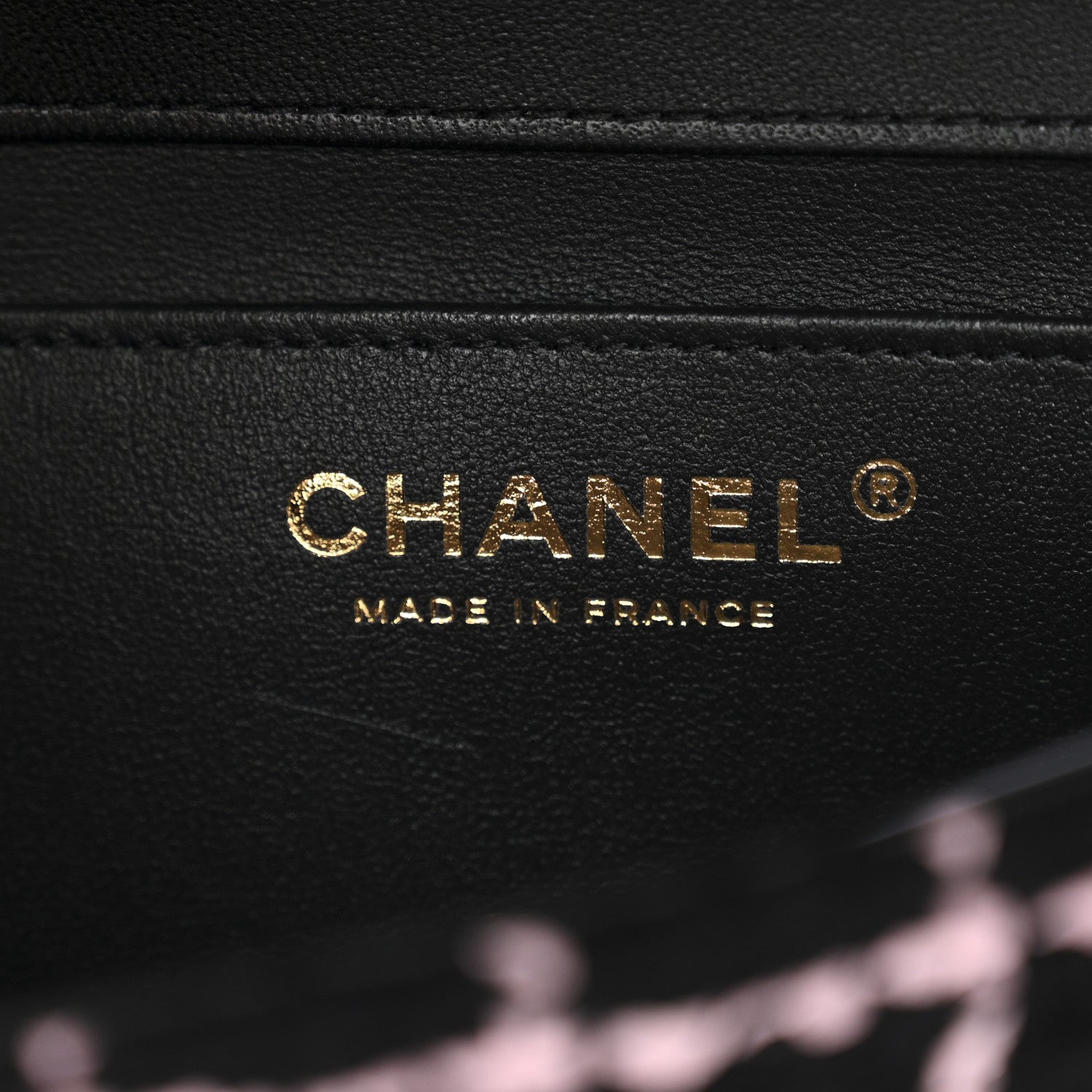 Chanel Tweed Quilted East West Camellia Clutch Black Pink