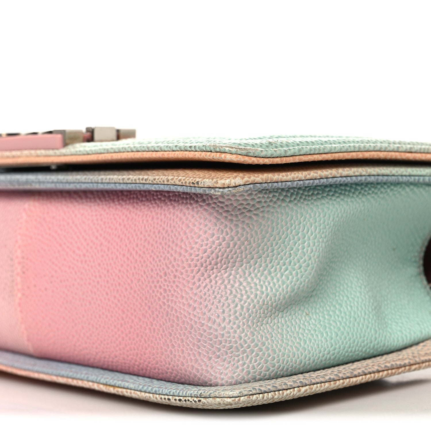 Chanel Caviar Quilted Medium Cuba Rainbow Boy Flap Pink Multicolor