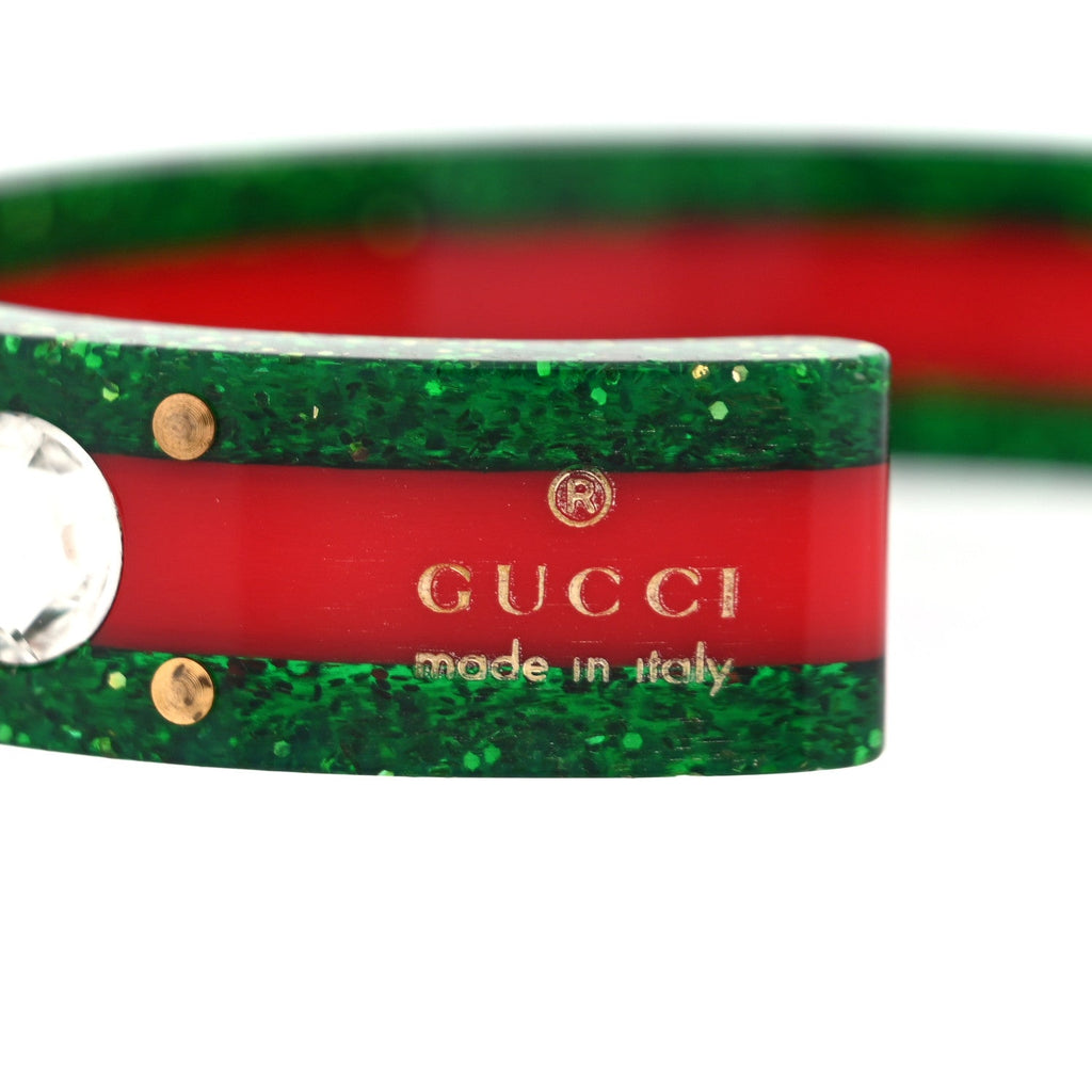 Gucci Crystal Web Cuff 16 Green Red Green Red