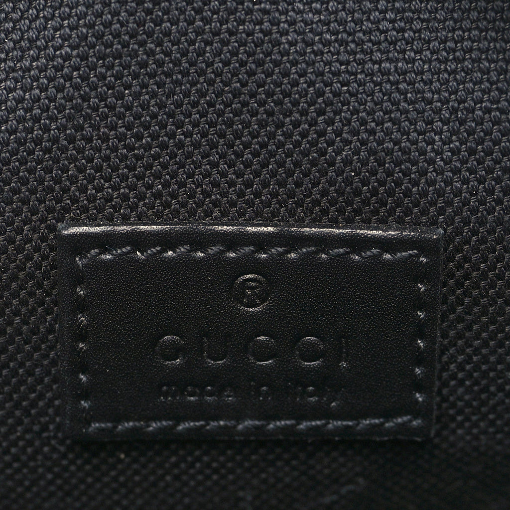 Gucci GG Supreme Monogram Appia Calfskin Web Small Camera Messenger Bag Black Grey