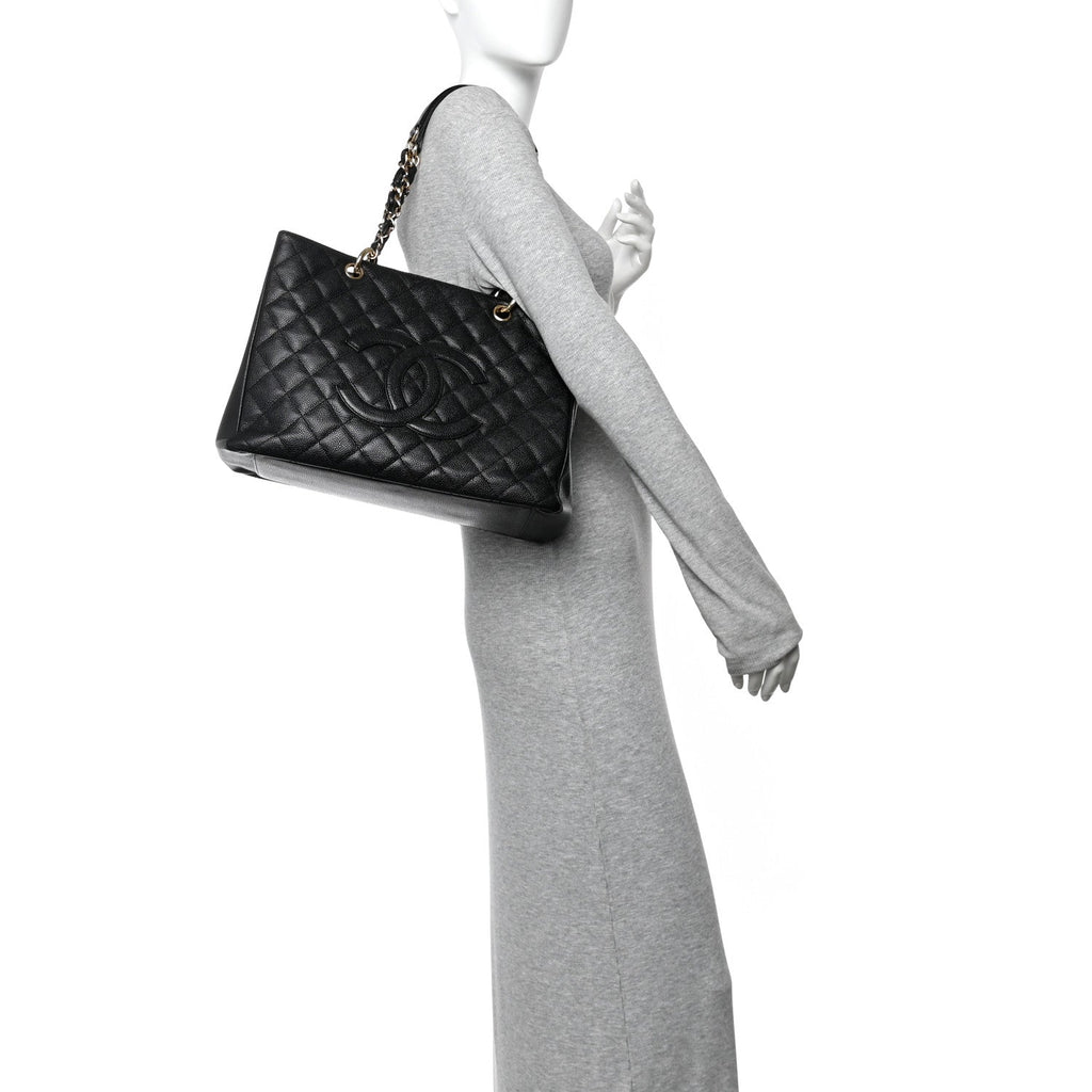 Chanel Caviar Quilted Grand Shopping Tote GST Black