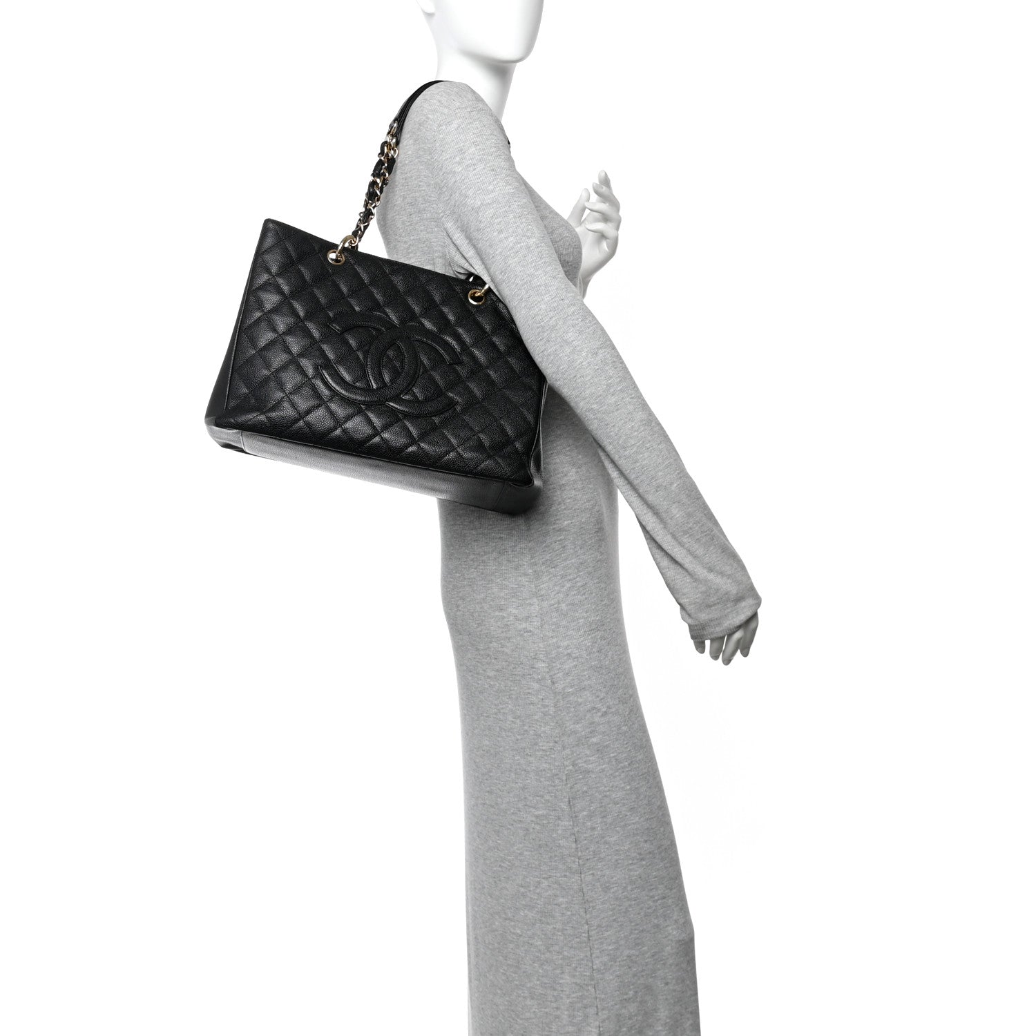 Chanel Caviar Quilted Grand Shopping Tote GST Black
