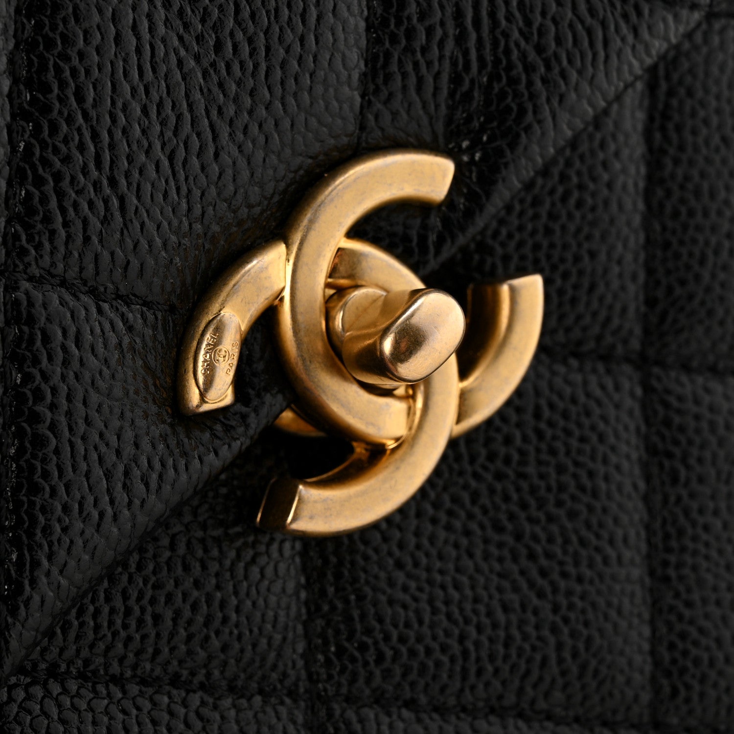 Chanel Shiny Caviar Quilted Chain Melody Backpack Black