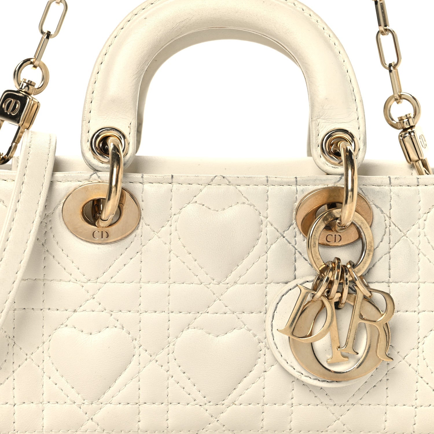 Christian Dior Lambskin Cannage Dioramour Micro Lady D-Joy Latte
