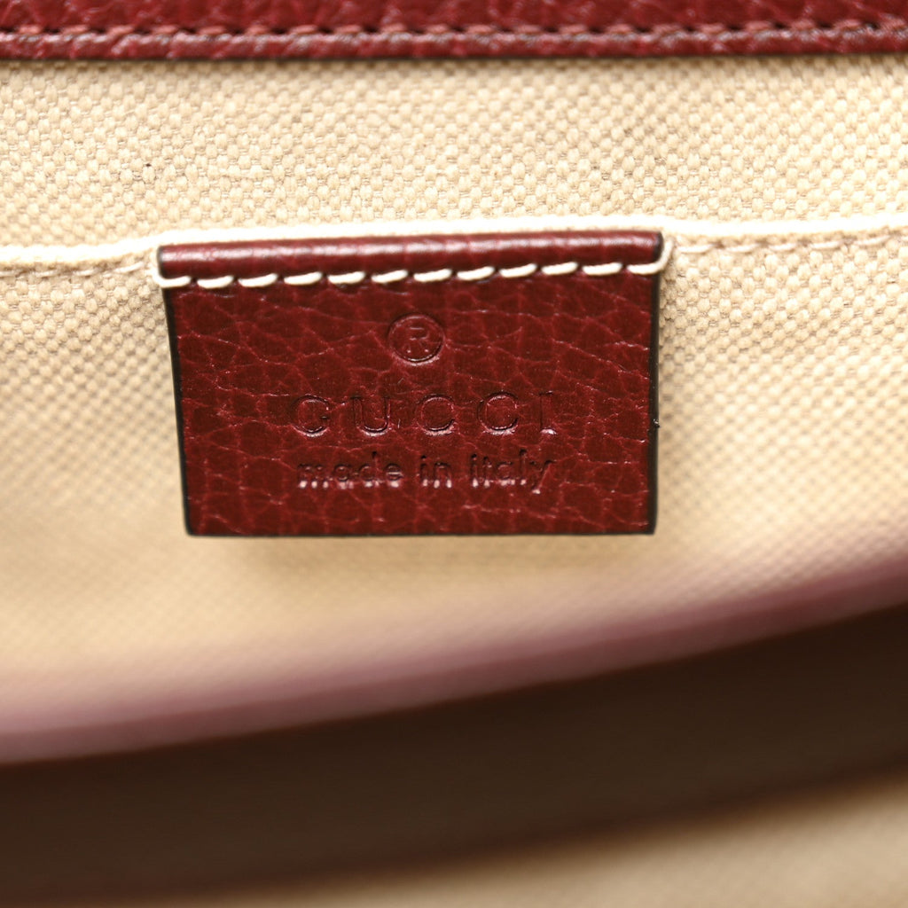 Gucci Dollar Calfskin Crystal Web Mini Dionysus Bamboo Top Handle Bag Vintage Bordeaux Black Diamond