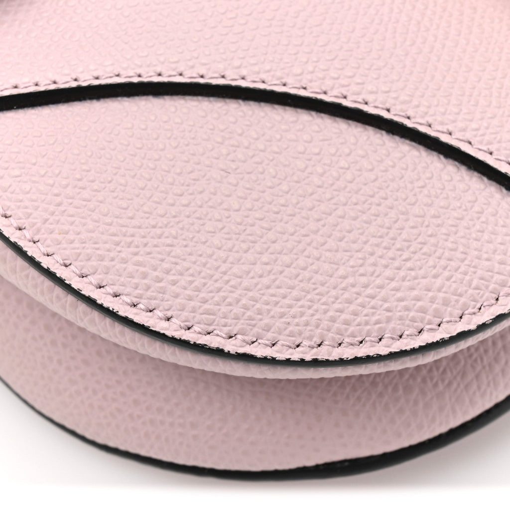 Christian Dior Grained Calfskin Mini Saddle Bag Light Pink