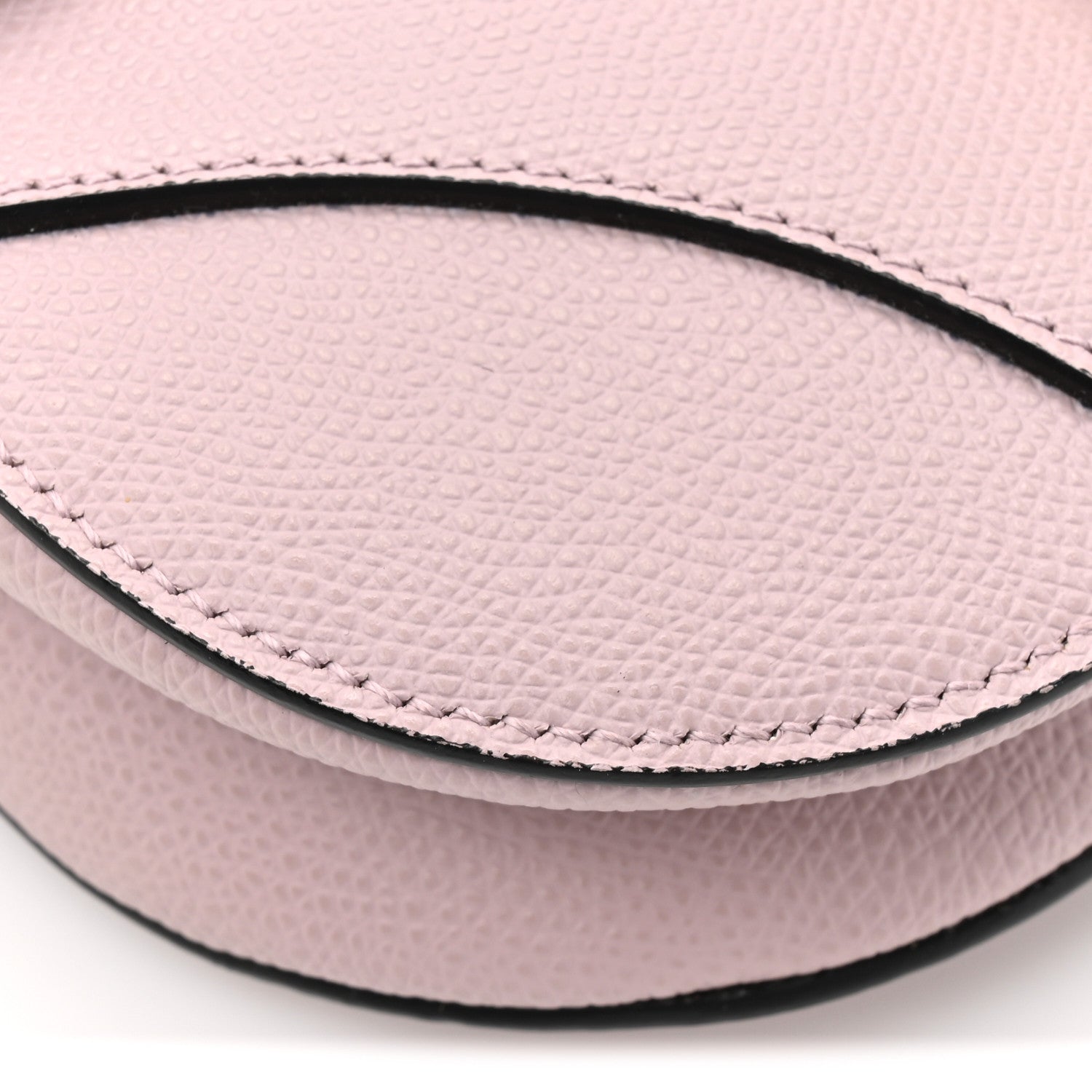 Christian Dior Grained Calfskin Mini Saddle Bag Light Pink
