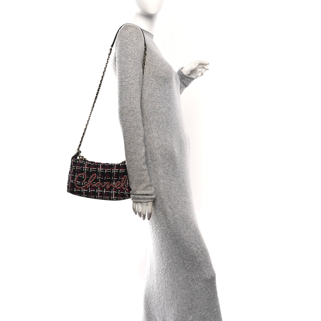 Chanel Tweed Calfskin Signe Hobo Navy Multicolor
