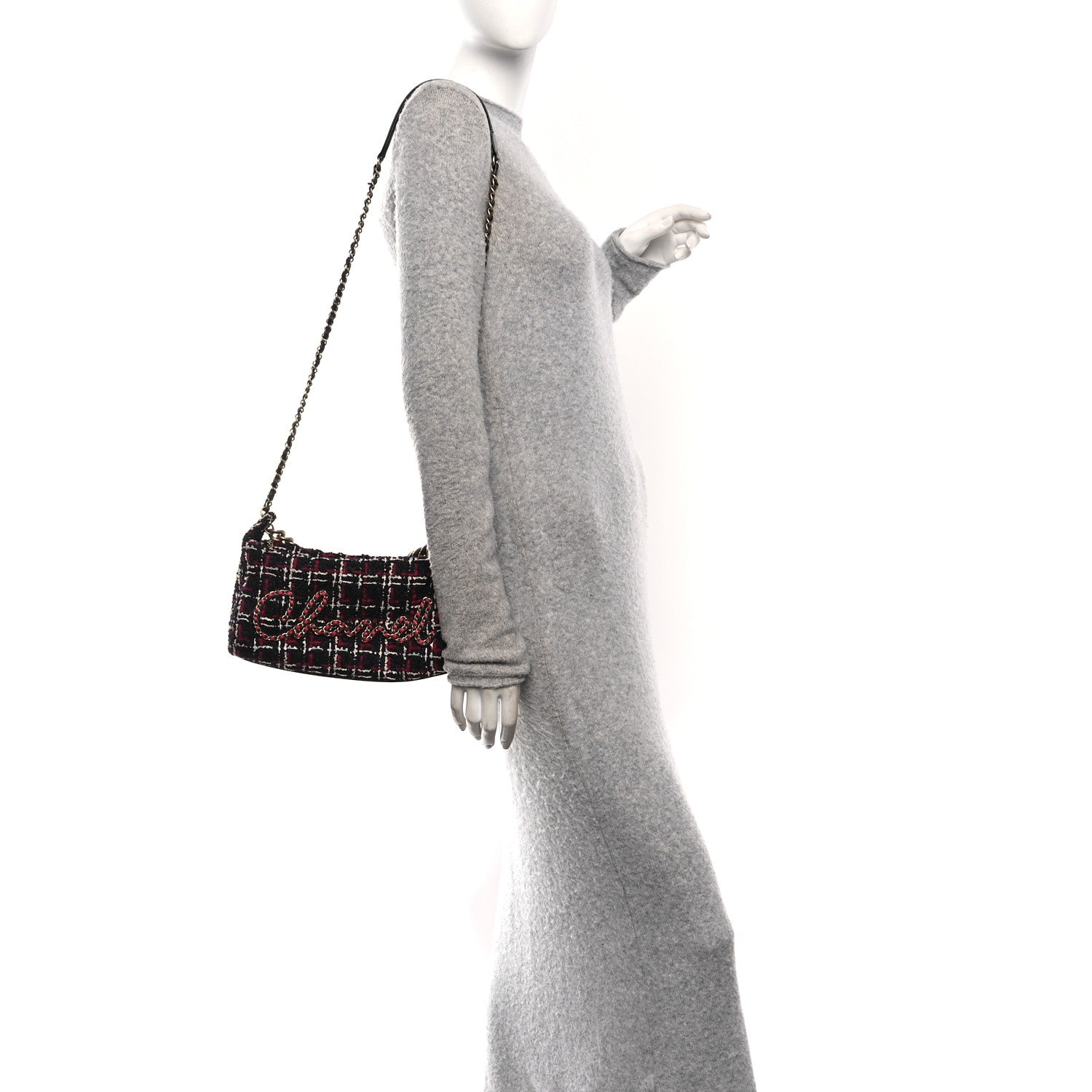 Chanel Tweed Calfskin Signe Hobo Navy Multicolor