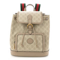Gucci GG Supreme Monogram Azalea Calfskin Retro Interlocking G Buckle Backpack Beige Mystic White