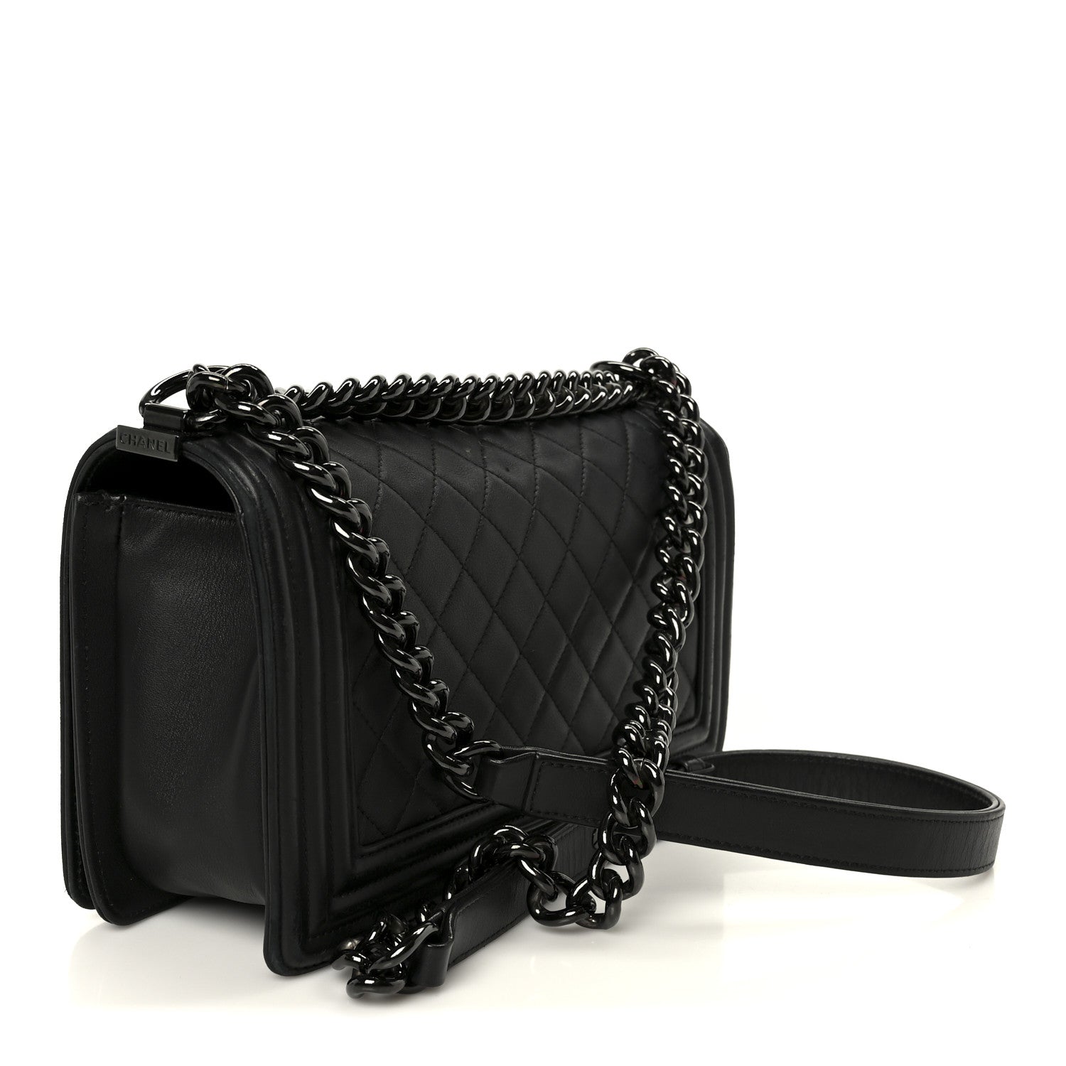 Chanel Calfskin Quilted Medium Boy Flap So Black