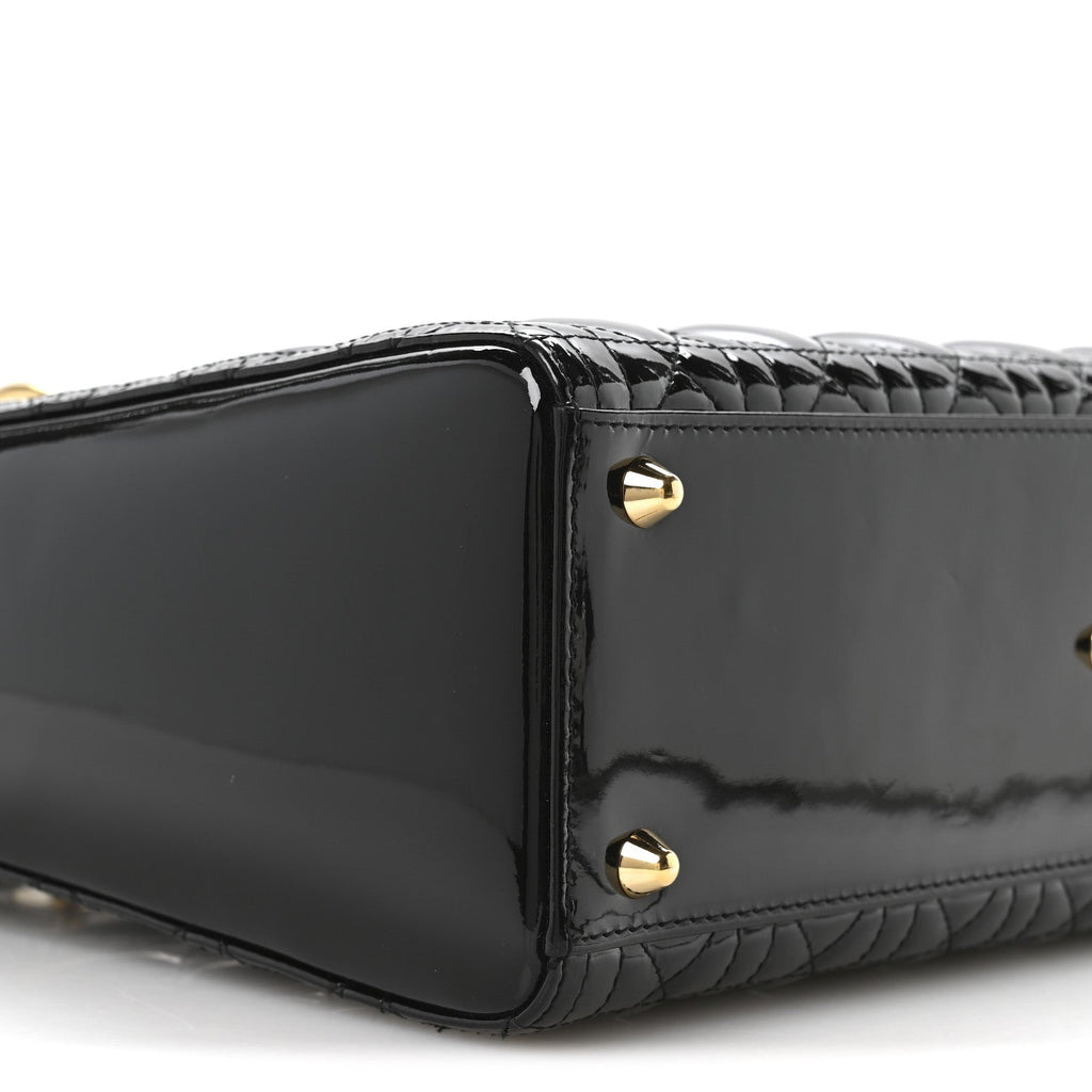 Christian Dior Patent Cannage Large Lady Dior Black