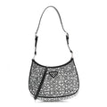 Prada Satin Crystal Cleo Adjustable Strap Shoulder Bag Metal
