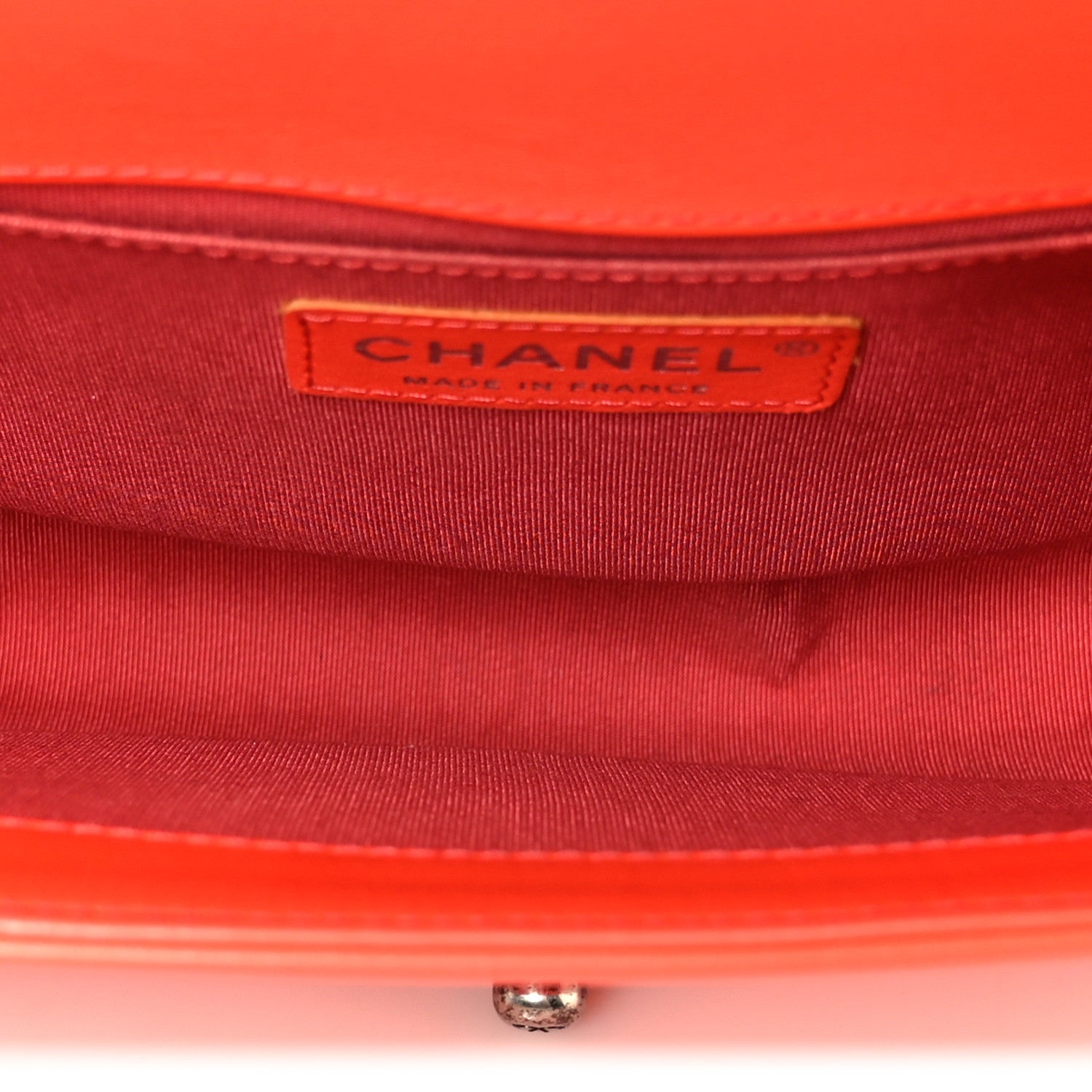 Chanel Lambskin Chevron Quilted Medium Boy Flap Red