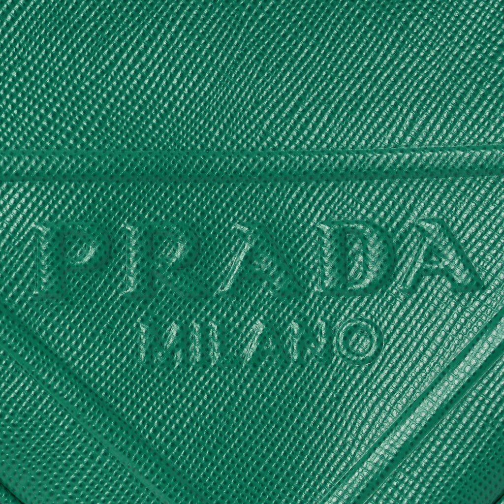Prada Saffiano Cuir Triangle Logo Embossed Triangle Shoulder Bag Mango