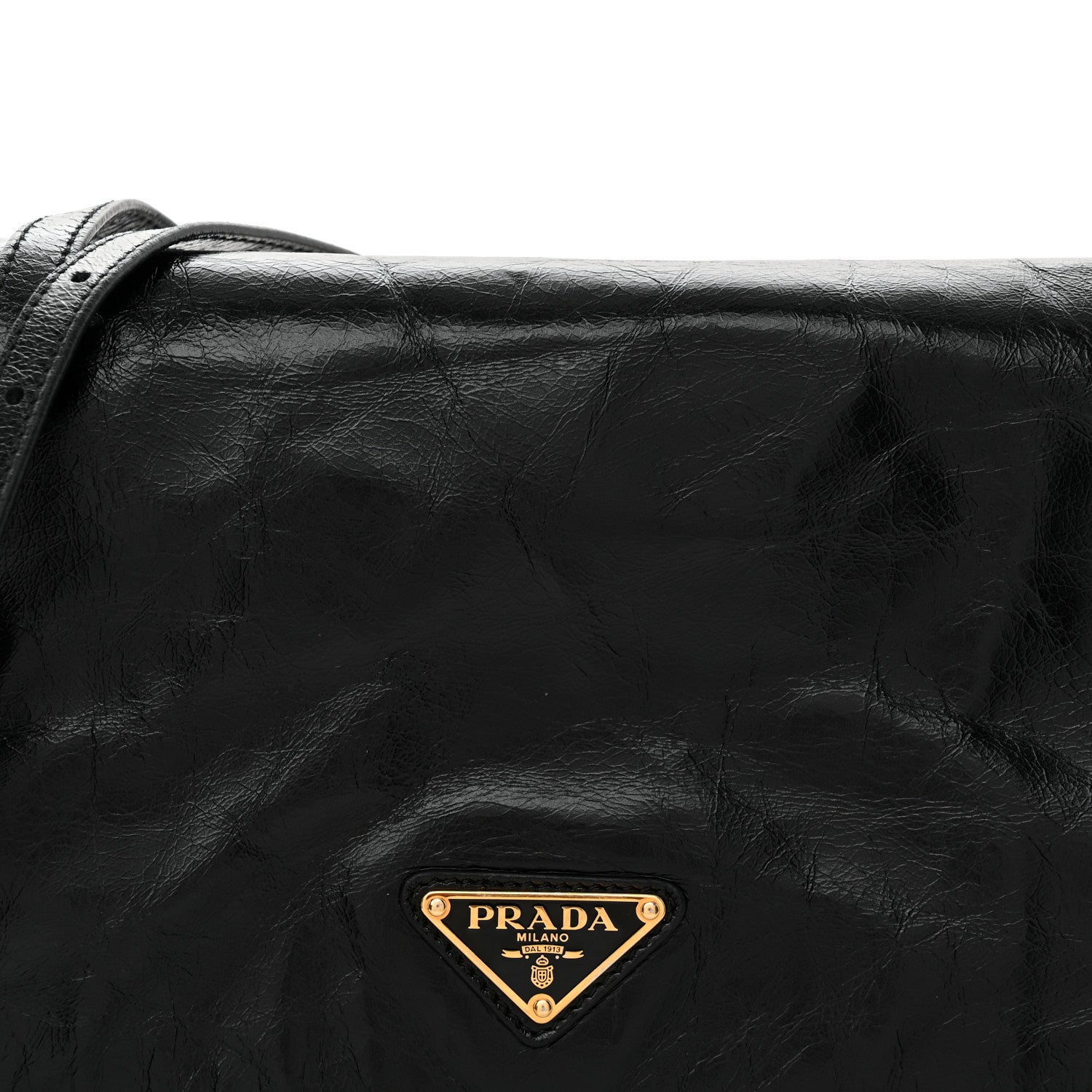 Prada Soft Lux Calfskin Triangle Mini Shoulder Bag Black