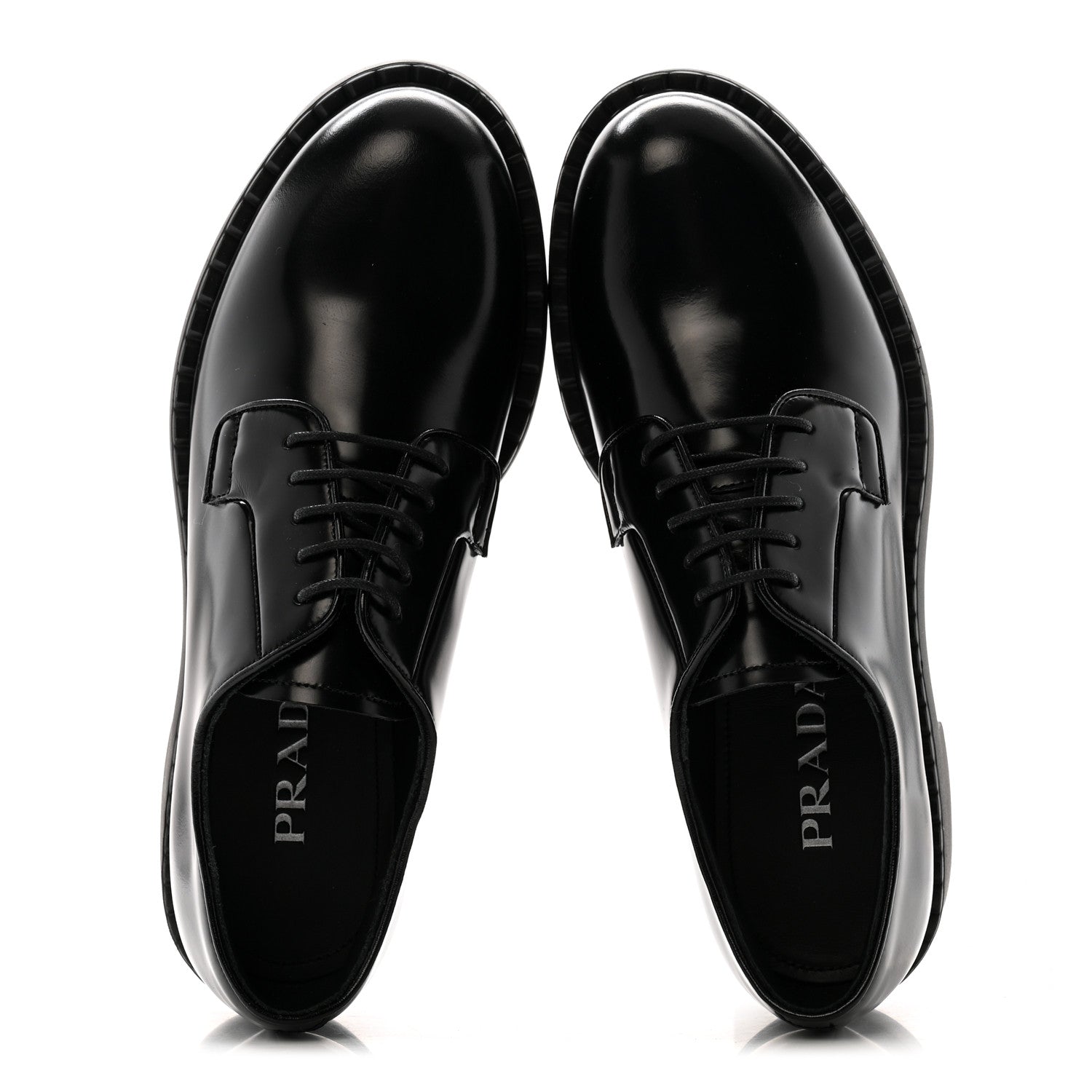 Prada Spazzolato Calzature Donna 50mm Derby Loafers 39 Black