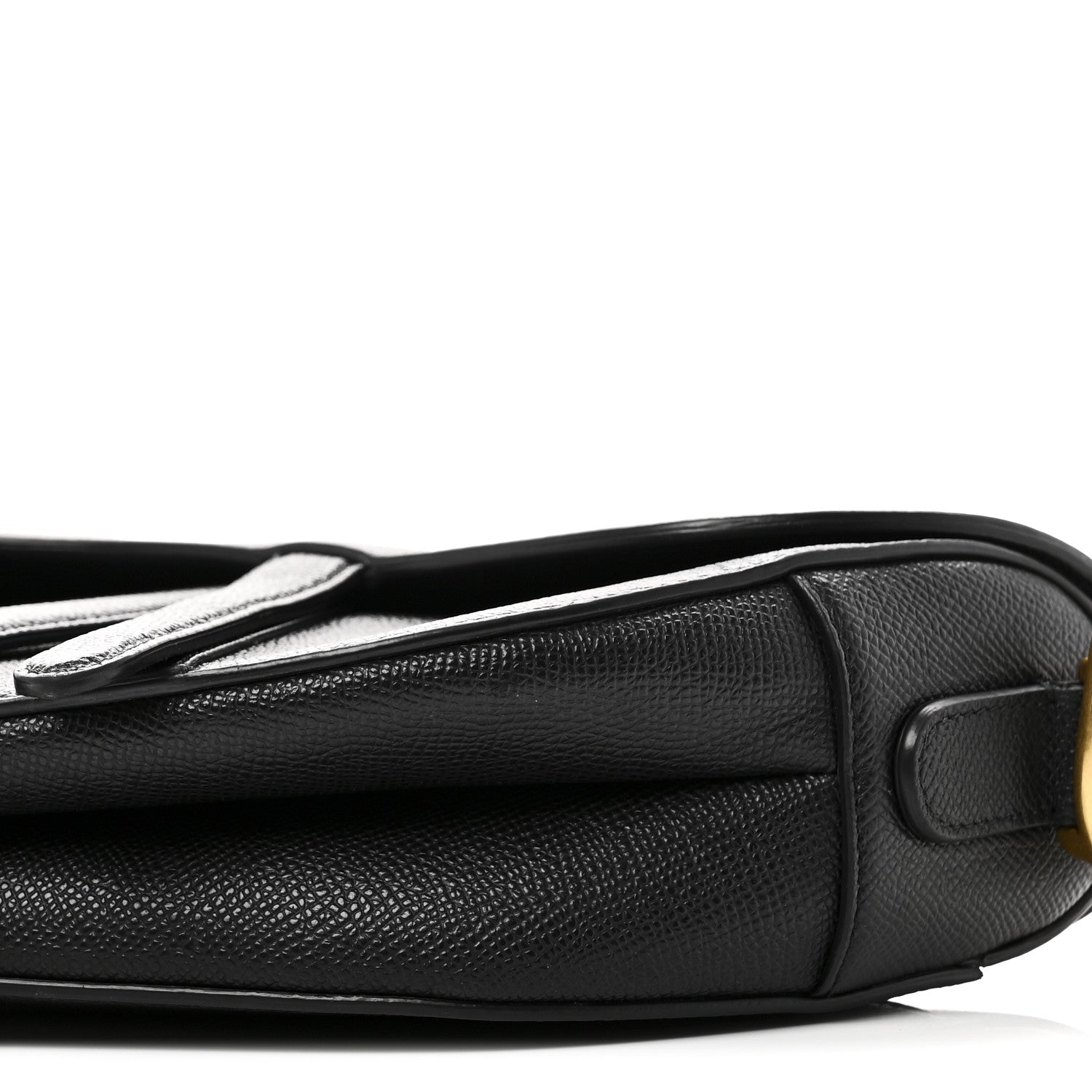 Christian Dior Grained Calfskin Saddle Bag Black