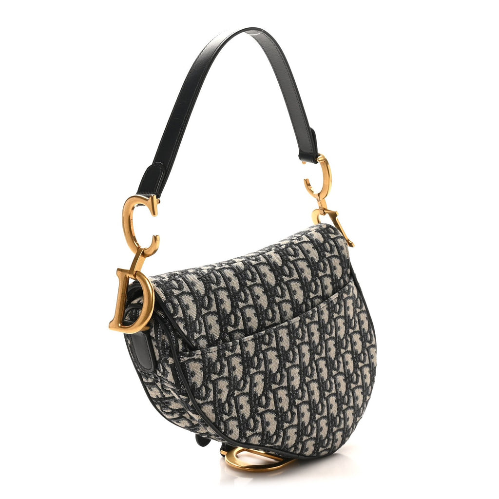 Christian Dior Oblique Saddle Bag Blue