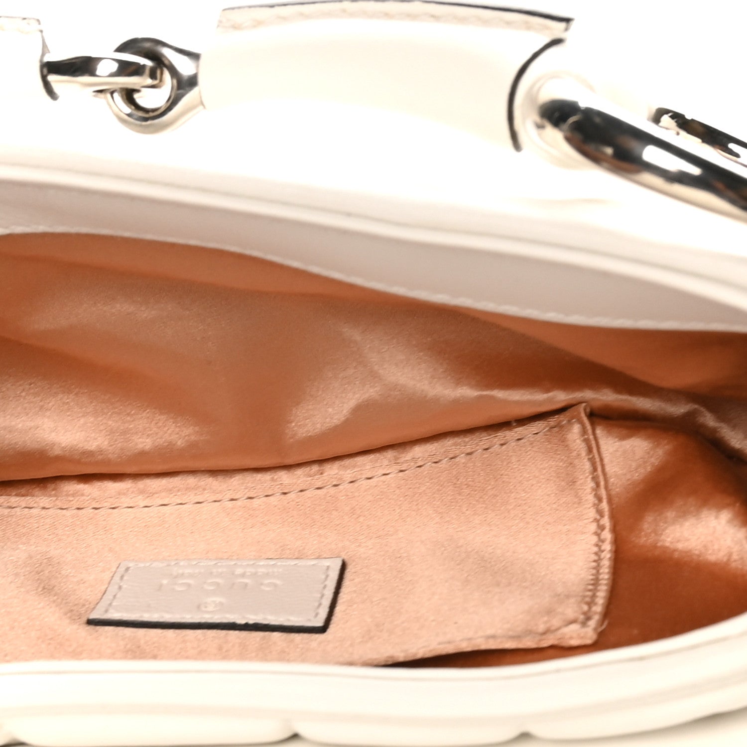 Gucci Nappa Vertical Matelasse Small Maxi Horsebit Chain Shoulder Bag Great White