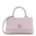 Chanel Metallic Caviar Quilted Mini Coco Handle Flap Light Pink