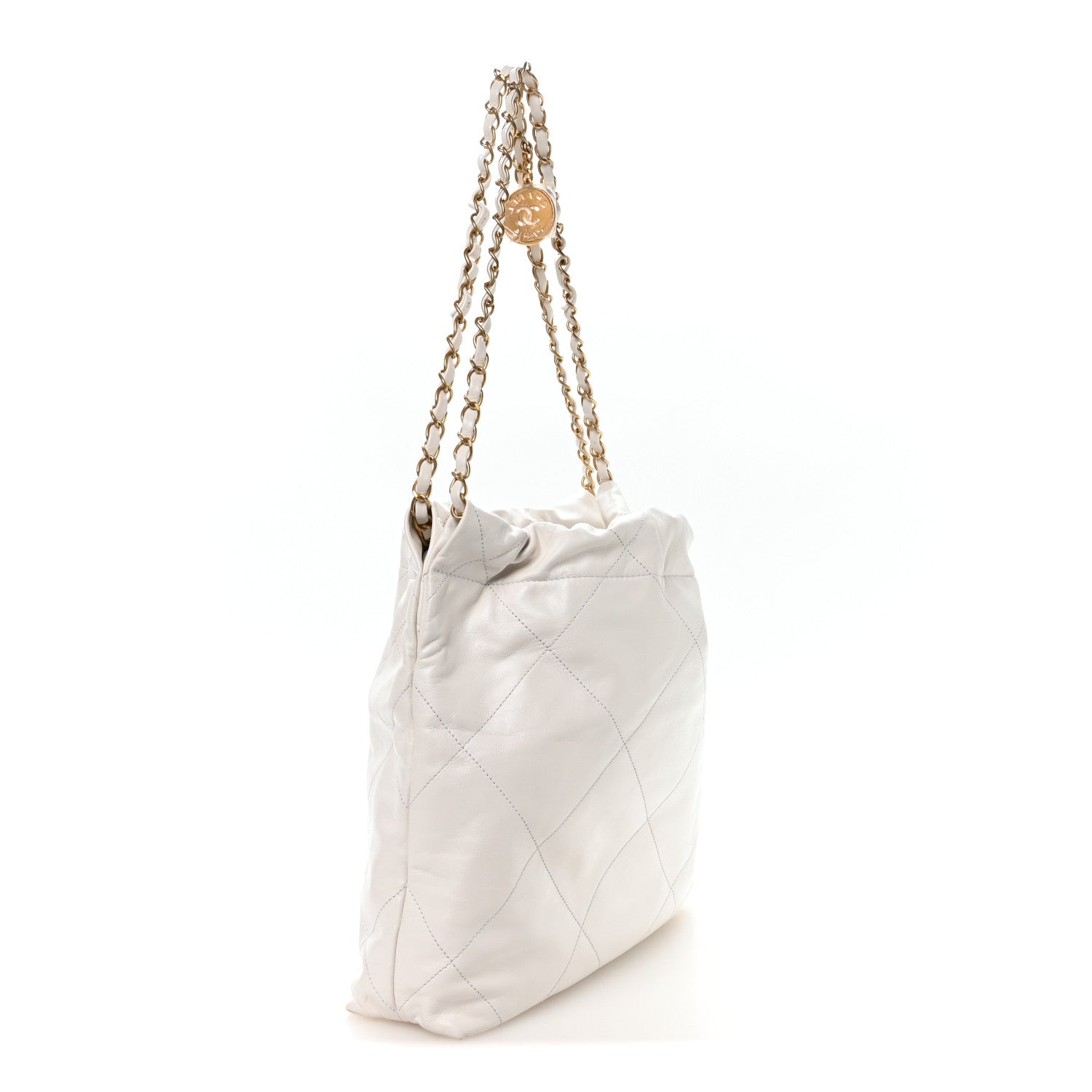 Chanel Shiny Calfskin Quilted Small Chanel 22 White