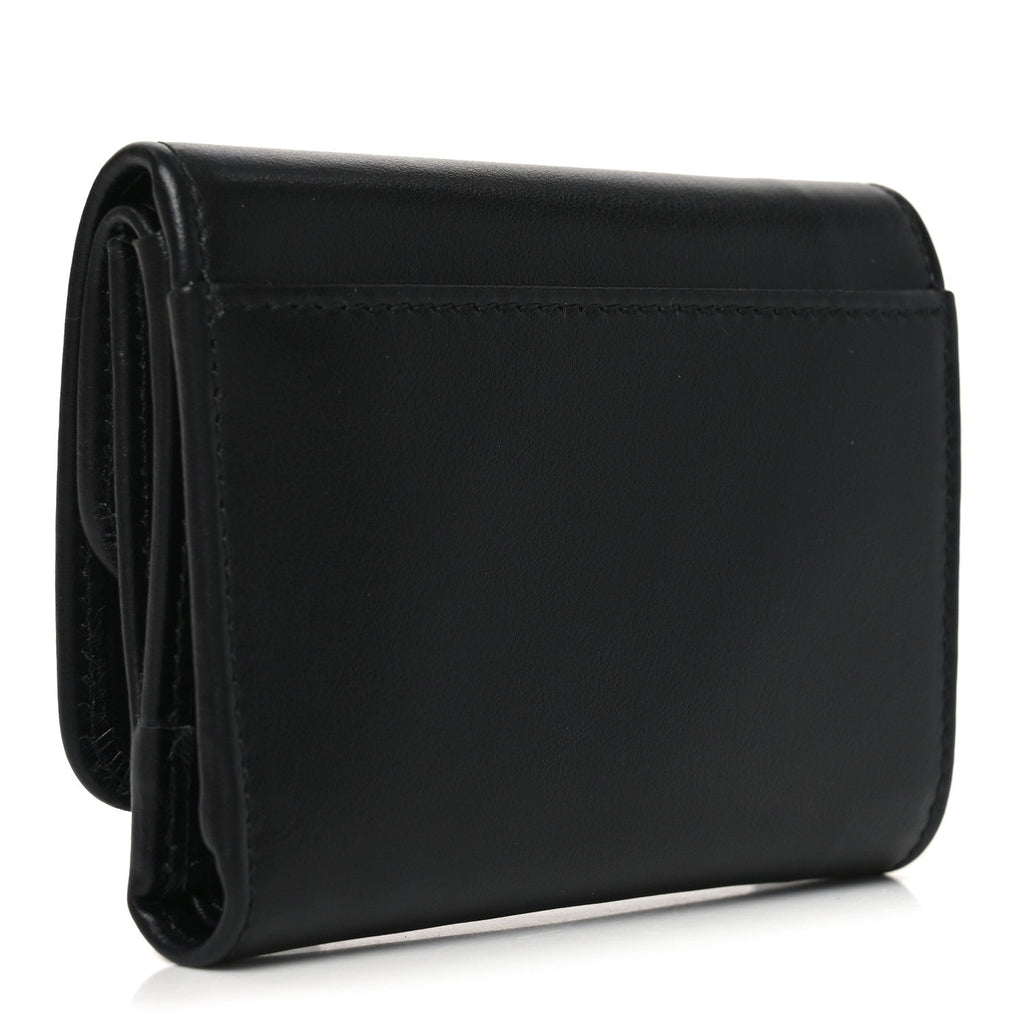 Prada Metal Tri-Fold Compact Wallet Black