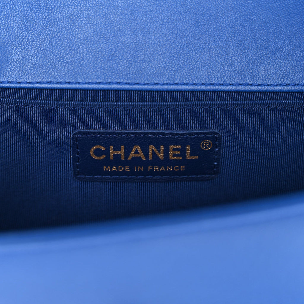 Chanel Lambskin Quilted Small Boy Flap Blue