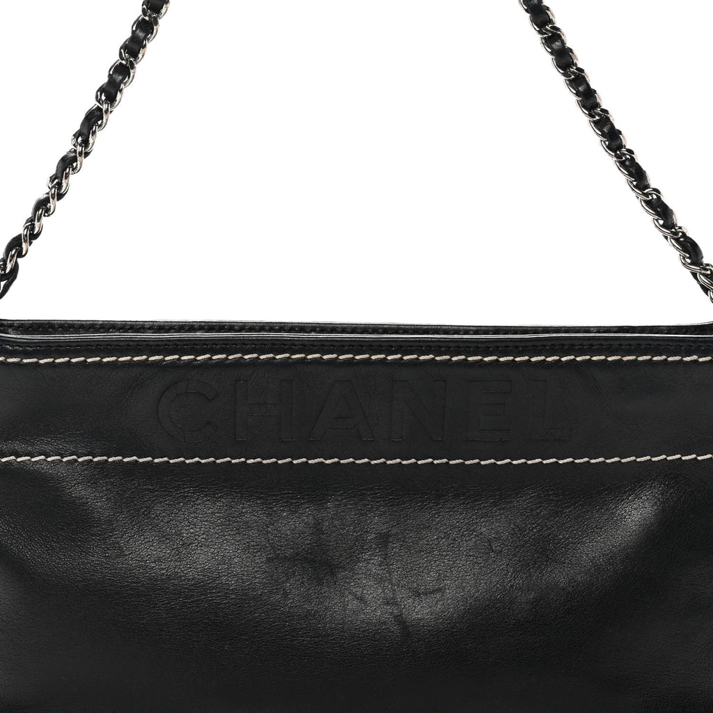 Chanel Lambskin Lax Pochette Black