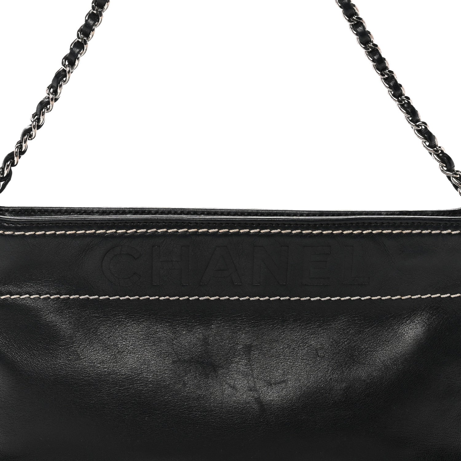 Chanel Lambskin Lax Pochette Black
