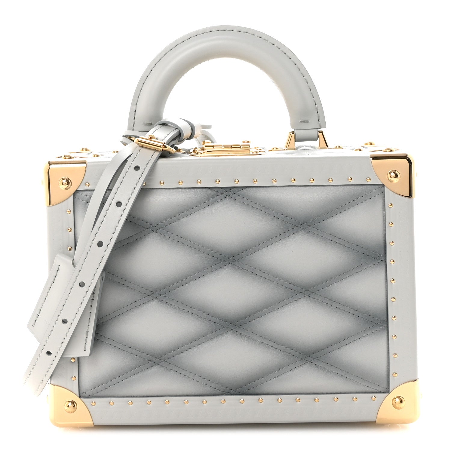 Louis Vuitton Lambskin Malletage Petite Valise Palazzo Ecume