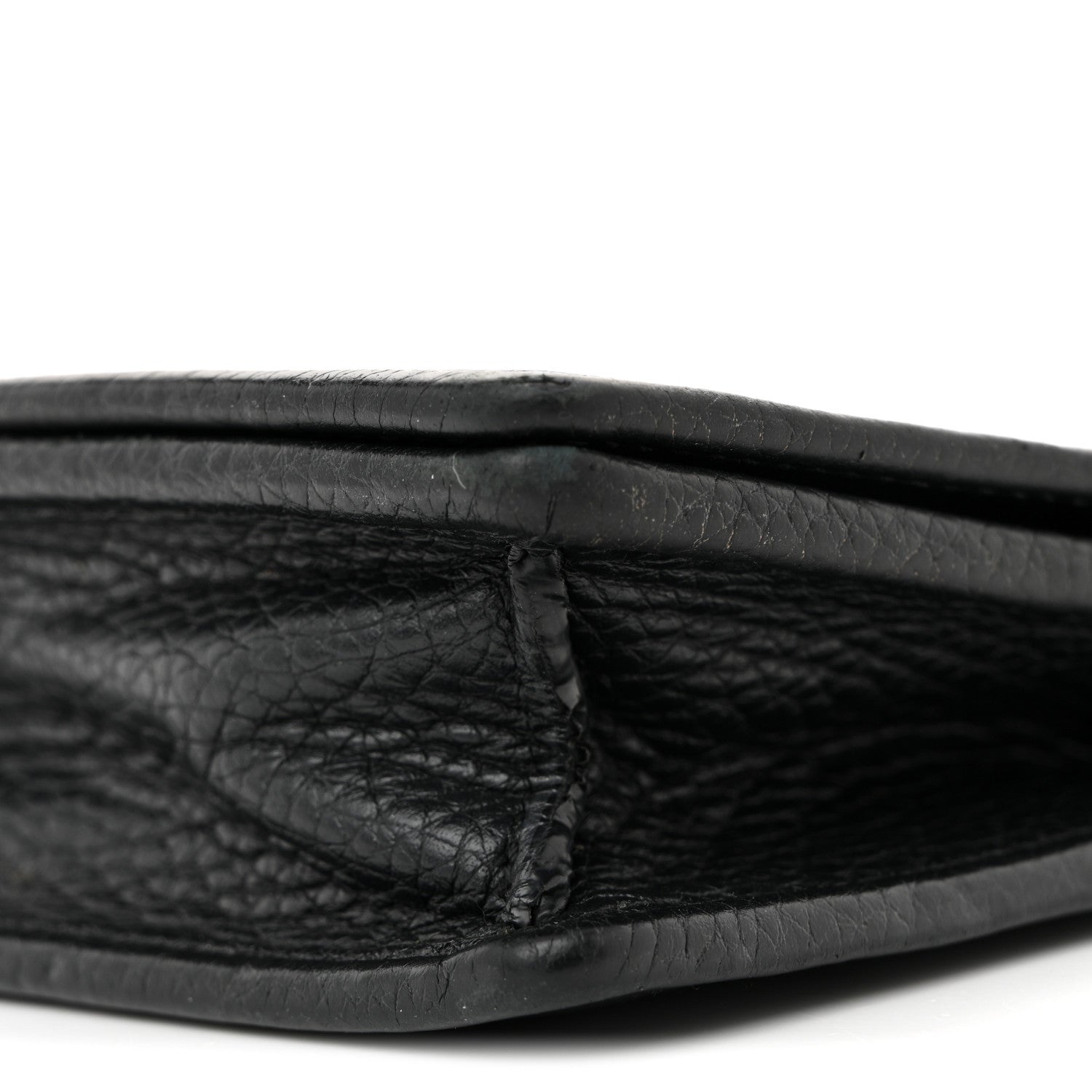 Gucci Pebbled Calfskin Soho Wallet On Chain Black