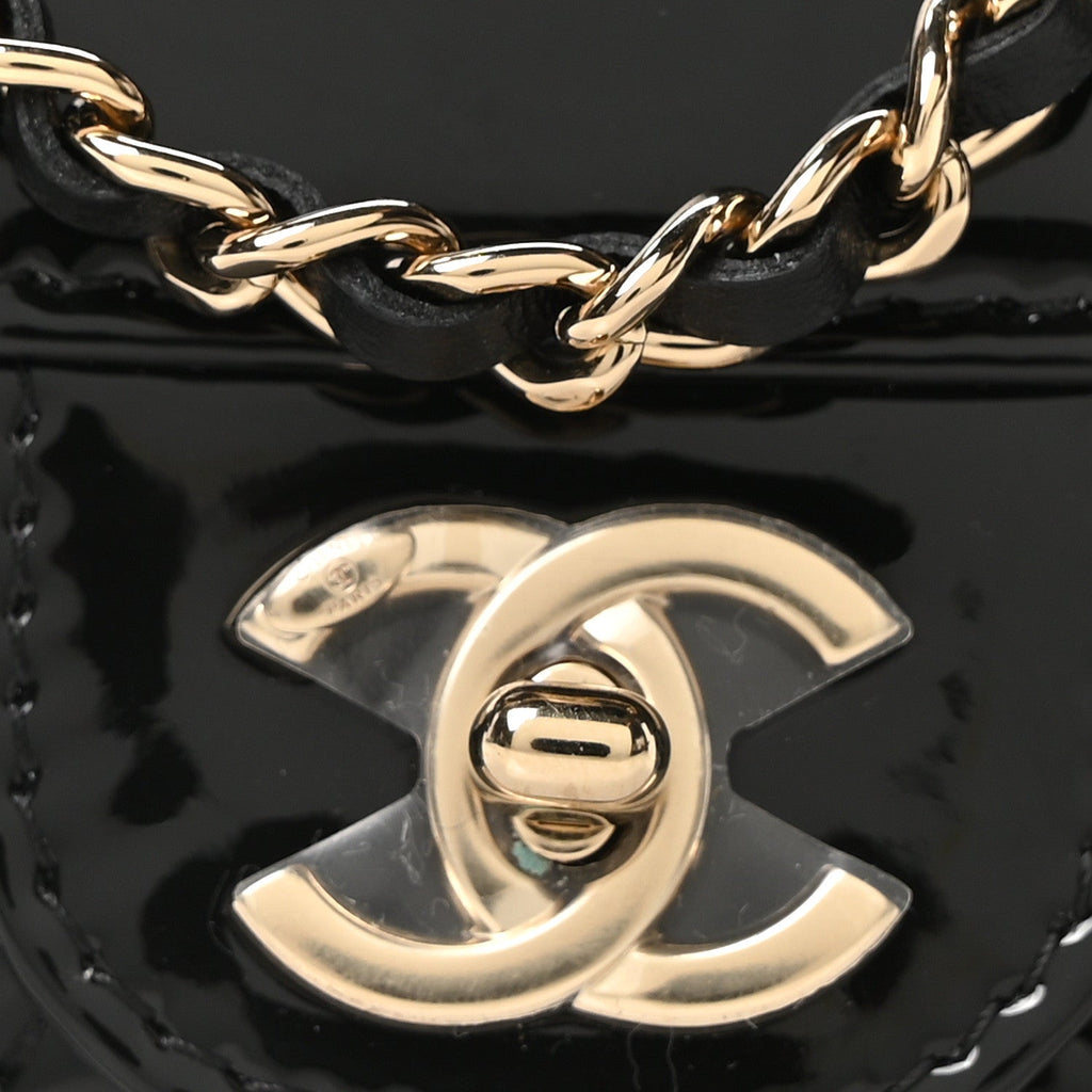 Chanel Patent Calfskin Quilted Mini Flap Black