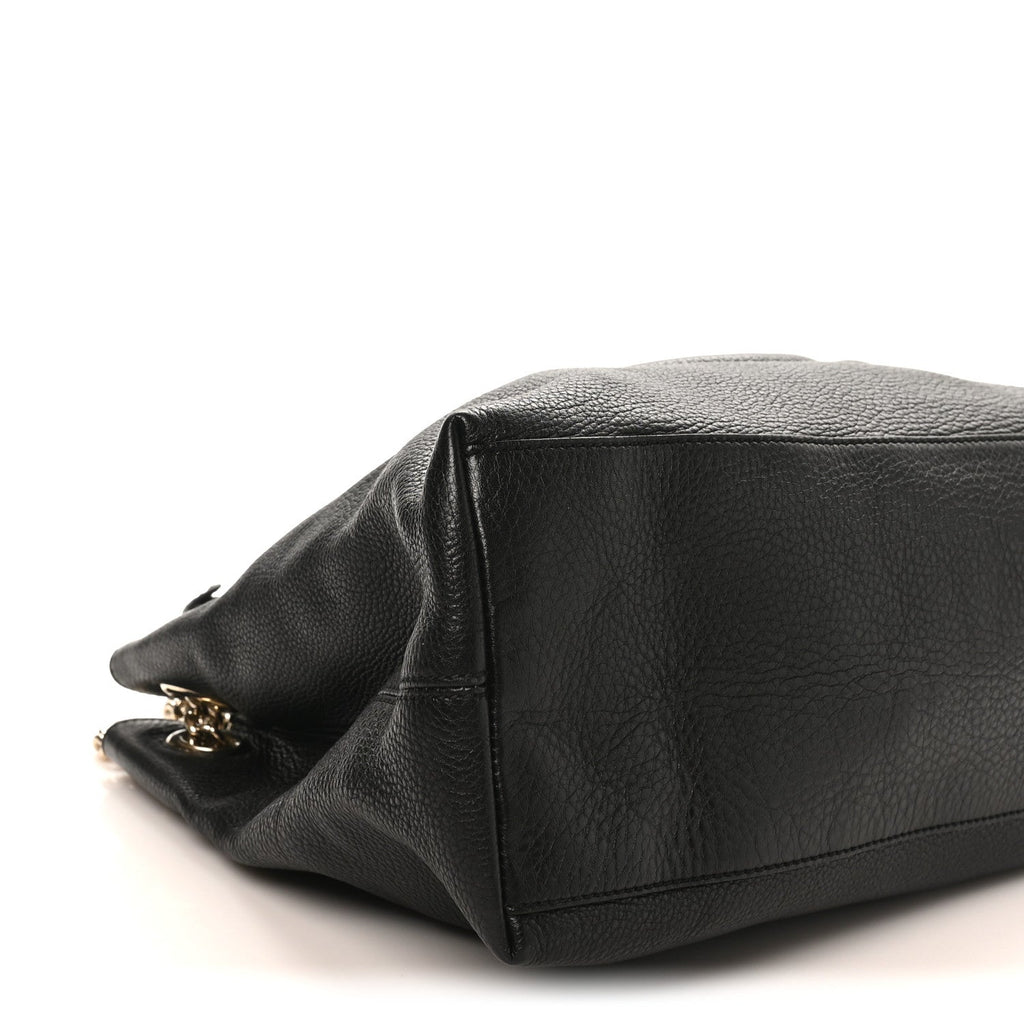 Gucci Pebbled Calfskin Medium Soho Chain Shoulder Bag Black